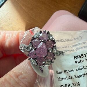 Pure Allure Silver Ring with Pink Ice Crystals